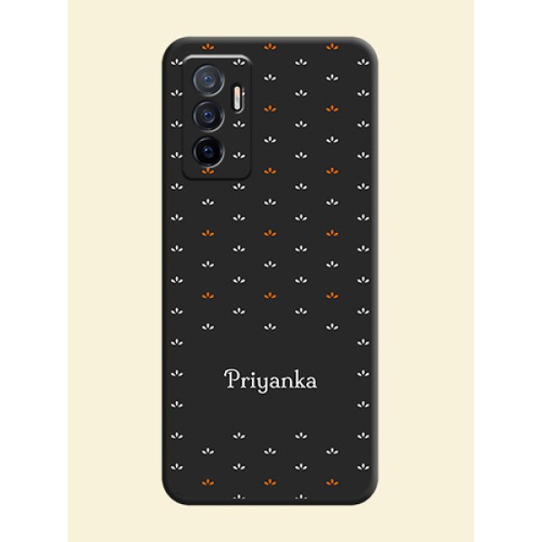 Simple Pattern With Custom Text On Space Black Personalized Soft Matte Phone Covers -Vivo Y75 4G Simple Pattern With Custom Text On Space Black Personalized Soft Matte Phone Covers -Vivo Y75 4G
