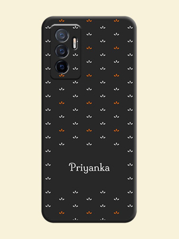 Simple Pattern With Custom Text On Space Black Personalized Soft Matte Phone Covers -Vivo Y75 4G