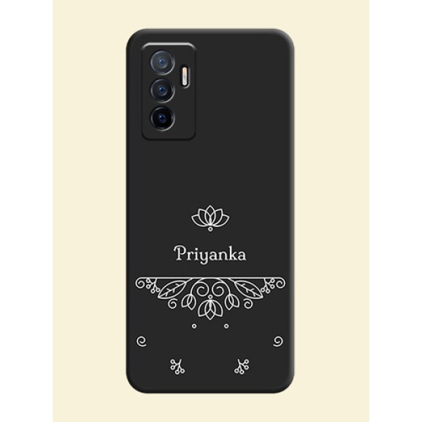 Lotus Garden Custom Text On Space Black Personalized Soft Matte Phone Covers -Vivo Y75 4G Lotus Garden Custom Text On Space Black Personalized Soft Matte Phone Covers -Vivo Y75 4G