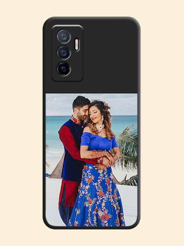 Image Upload With Space Black Color On Custom Soft Matte Mobile Back Cover - Vivo Y75 4G