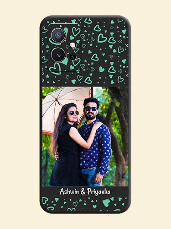 Sea Green Indefinite Love Pattern on Photo on Space Black Soft Matte Mobile Cover - Vivo Y75 5G