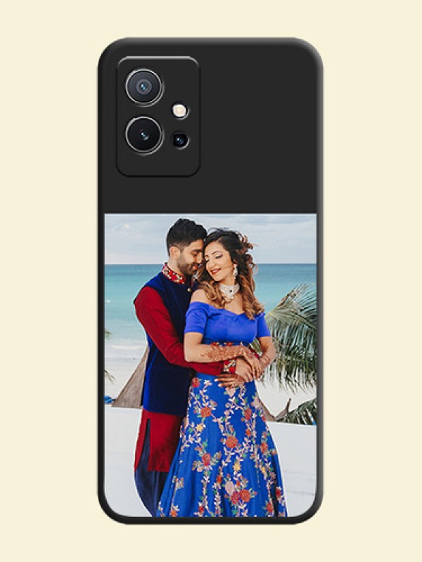 Image Upload With Space Black Color On Custom Soft Matte Mobile Back Cover - Vivo Y75 5G