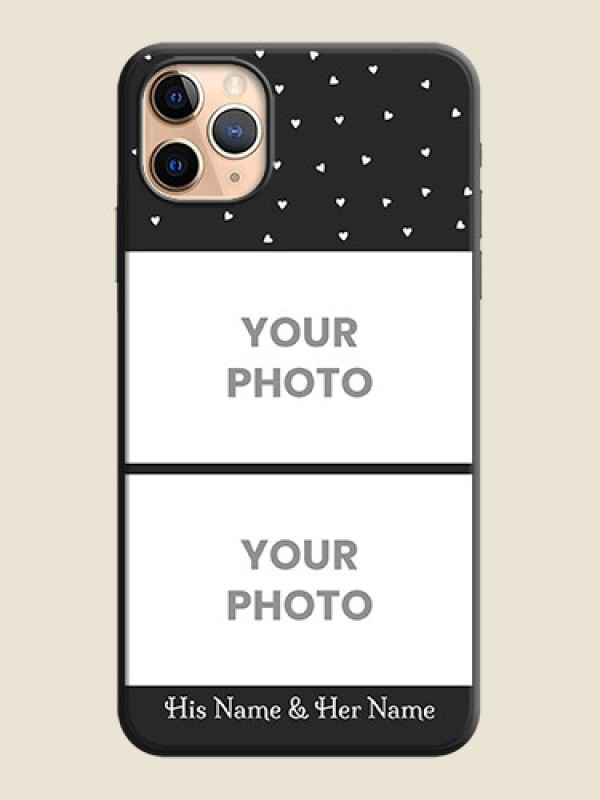 Custom Miniature Love Symbols with Name on Space Black Custom Soft Matte Back Cover - iPhone 11 Pro Max - alternate view