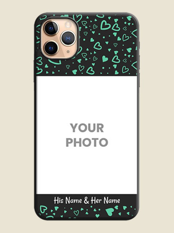Custom Sea Green Indefinite Love Pattern - Photo on Space Black Soft Matte Mobile Cover - iPhone 11 Pro Max - alternate view
