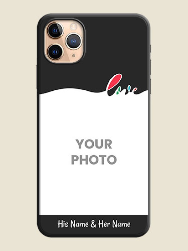 Custom Fall in Love Pattern with Picture - Photo on Space Black Soft Matte Mobile Case - iPhone 11 Pro Max - alternate view
