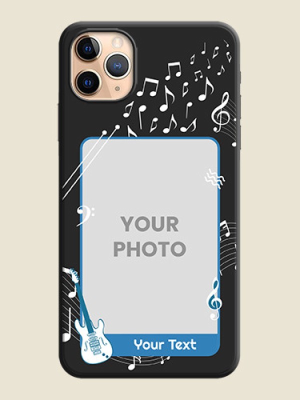Custom Musical Theme Design with Text - Photo on Space Black Soft Matte Mobile Case - iPhone 11 Pro Max - alternate view