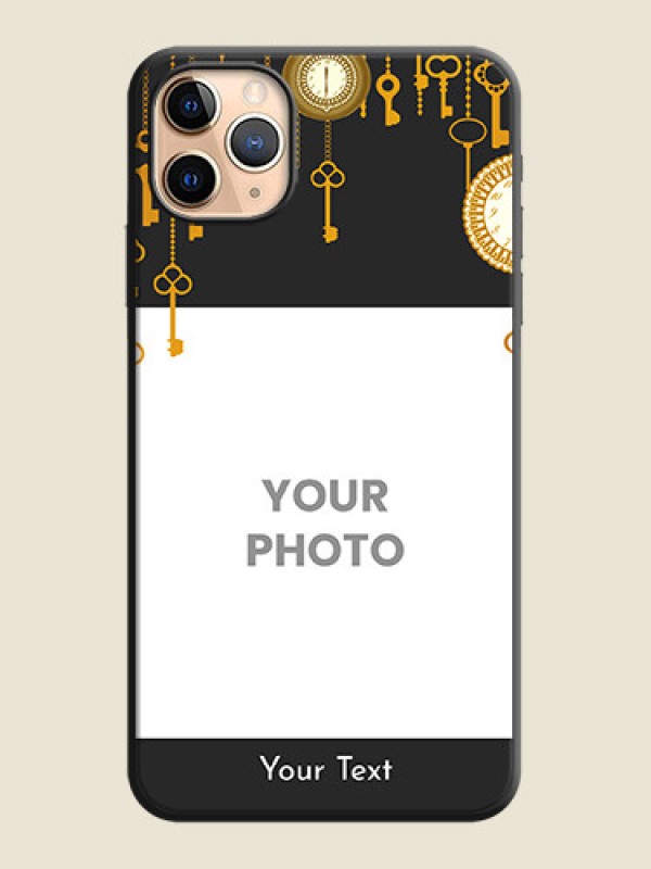 Custom Decorative Design with Text on Space Black Custom Soft Matte Back Cover - iPhone 11 Pro Max - alternate view