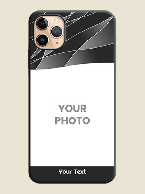 Custom Mixed Wave Lines - Photo on Space Black Soft Matte Mobile Cover - iPhone 11 Pro Max - alternate view
