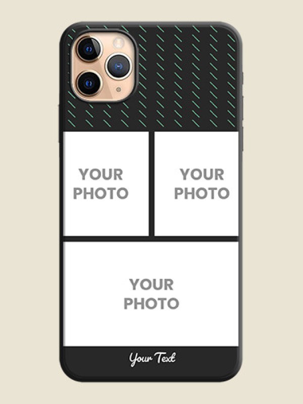 Custom Cross Dotted Pattern with 2 Image Holder  on Personalised Space Black Soft Matte Cases - iPhone 11 Pro Max - alternate view