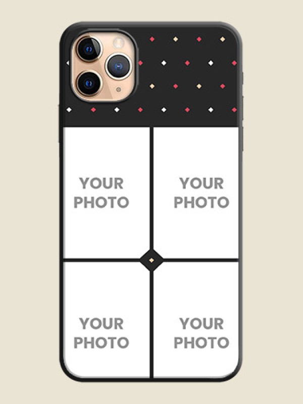 Custom Multicolor Dotted Pattern with 4 Image Holder on Space Black Custom Soft Matte Phone Cases - iPhone 11 Pro Max - alternate view