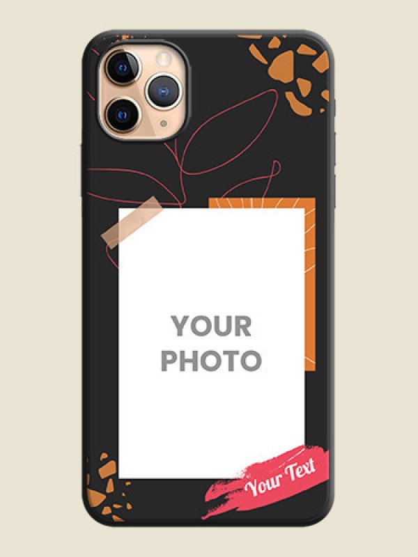Custom Orange Photo Frame on Space Black Custom Soft Matte Phone Back Cover - iPhone 11 Pro Max - alternate view