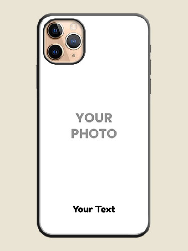 Custom Full Single Pic Upload With Text On Space Black Personalized Soft Matte Phone Covers -Apple Iphone 11 Pro Max - alternate view