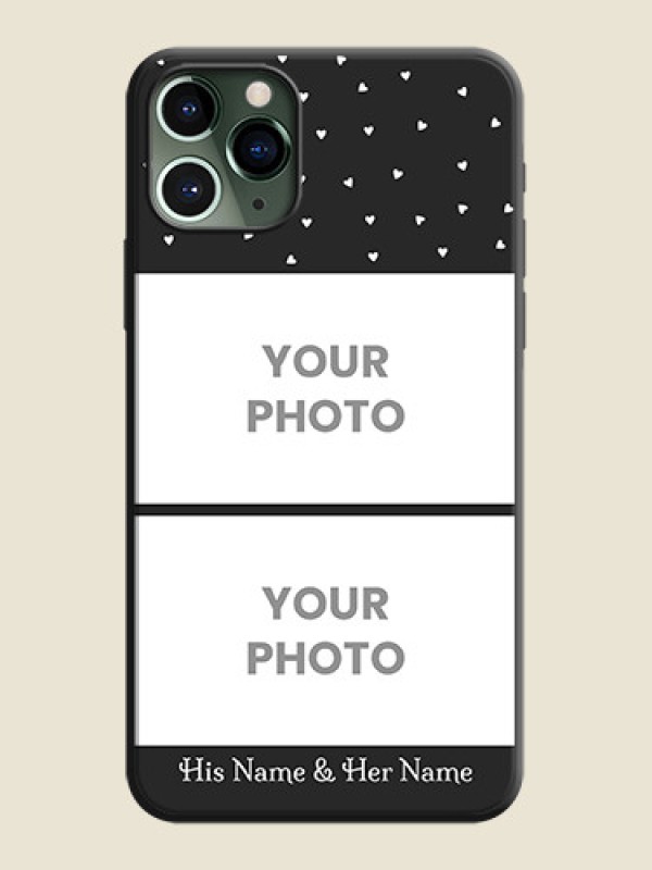 Custom Miniature Love Symbols with Name on Space Black Custom Soft Matte Back Cover - iPhone 11 Pro - alternate view