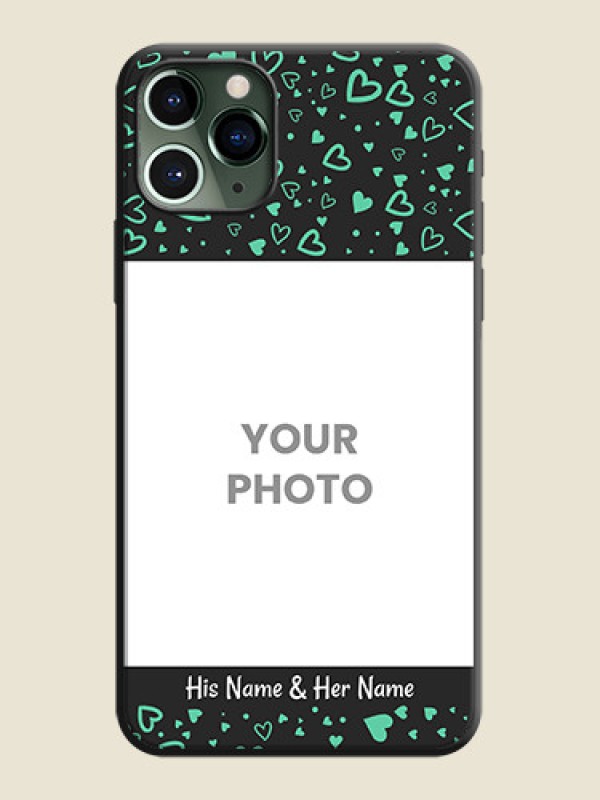 Custom Sea Green Indefinite Love Pattern - Photo on Space Black Soft Matte Mobile Cover - iPhone 11 Pro - alternate view