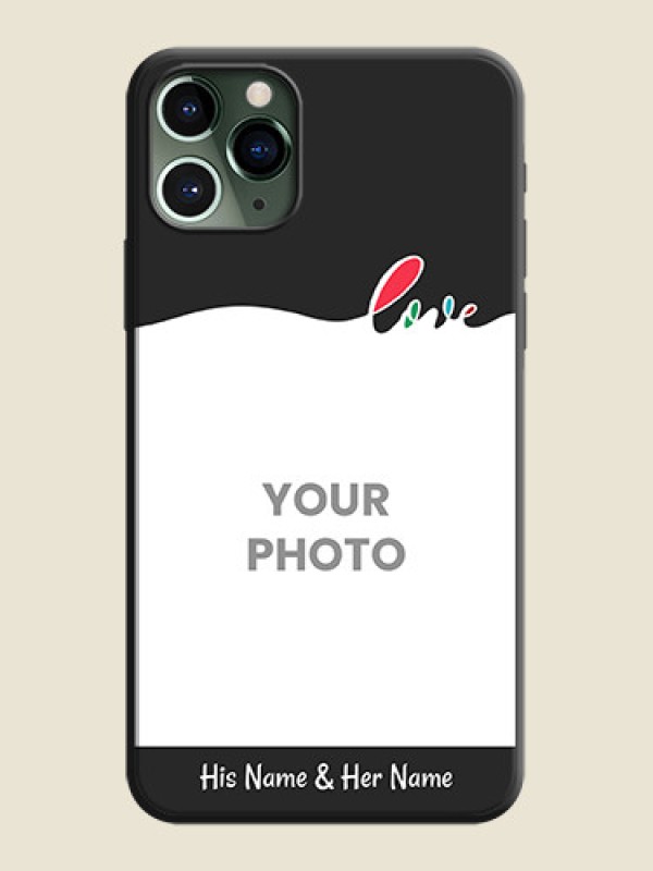 Custom Fall in Love Pattern with Picture - Photo on Space Black Soft Matte Mobile Case - iPhone 11 Pro - alternate view