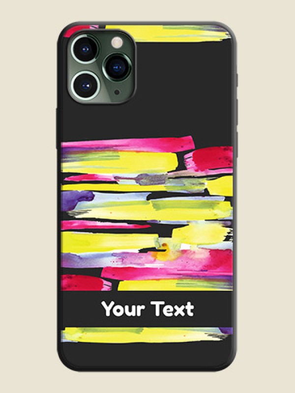 Custom Brush Coloured on Space Black Personalized Soft Matte Phone Covers - iPhone 11 Pro - alternate view