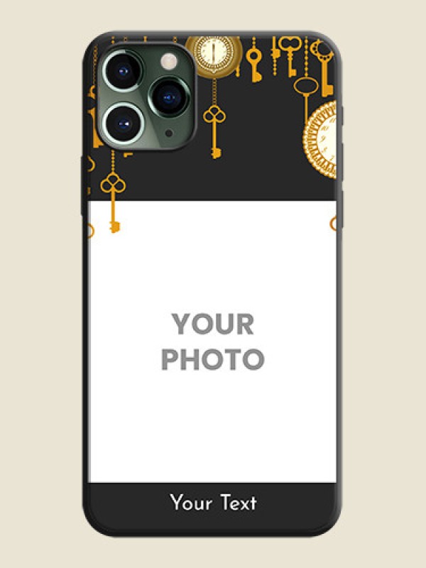 Custom Decorative Design with Text on Space Black Custom Soft Matte Back Cover - iPhone 11 Pro - alternate view