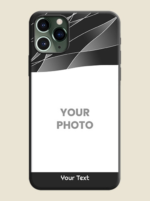 Custom Mixed Wave Lines - Photo on Space Black Soft Matte Mobile Cover - iPhone 11 Pro - alternate view