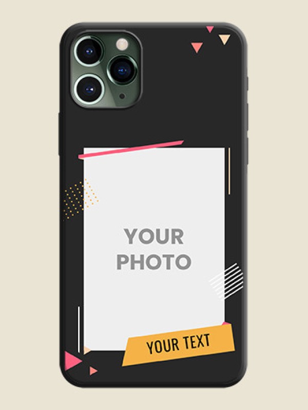 Custom Photo Frame with Triangle Small Dots - Photo on Space Black Soft Matte Back Cover - iPhone 11 Pro - alternate view