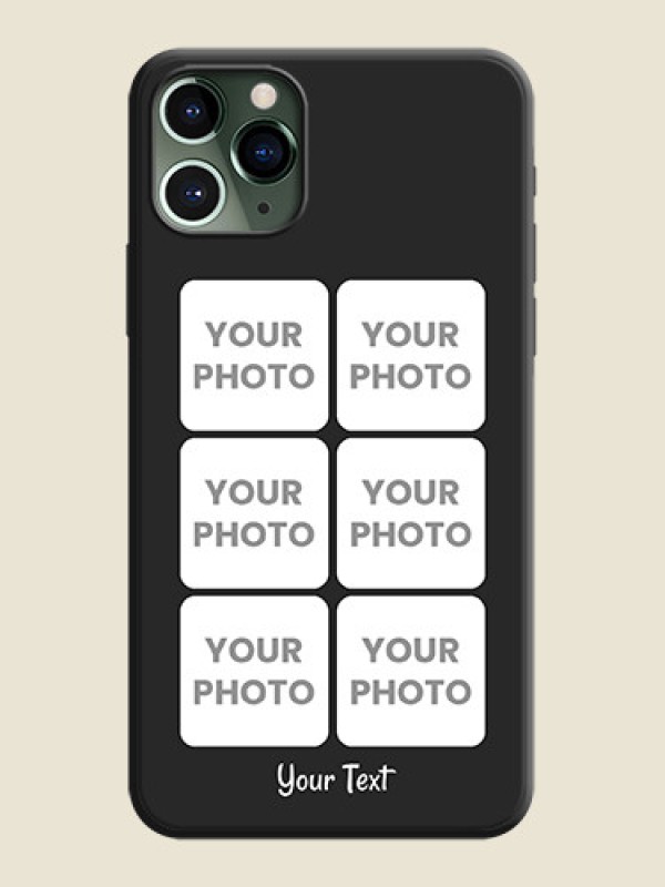 Custom Floral Art with 6 Image Holder - Photo on Space Black Soft Matte Mobile Case - iPhone 11 Pro - alternate view
