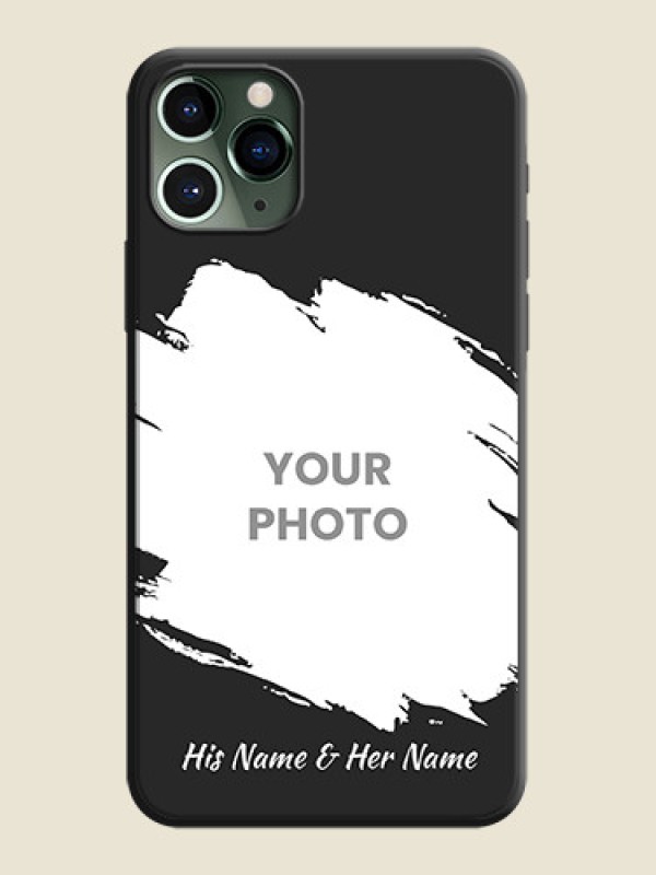 Custom Grunge Brush Strokes - Photo on Space Black Soft Matte Back Cover - iPhone 11 Pro - alternate view