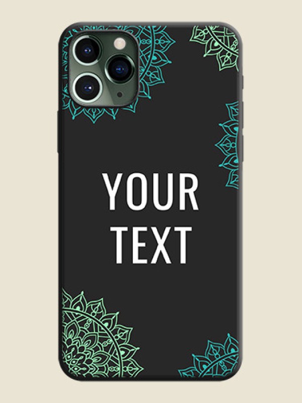 Custom Your Name with Floral Design on Space Black Custom Soft Matte Back Cover - iPhone 11 Pro - alternate view
