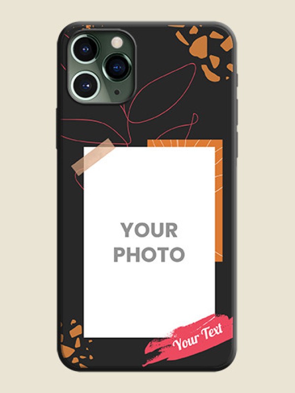 Custom Orange Photo Frame on Space Black Custom Soft Matte Phone Back Cover - iPhone 11 Pro - alternate view