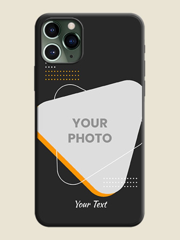 Custom Yellow Triangle - Photo on Space Black Soft Matte Phone Cover - iPhone 11 Pro - alternate view
