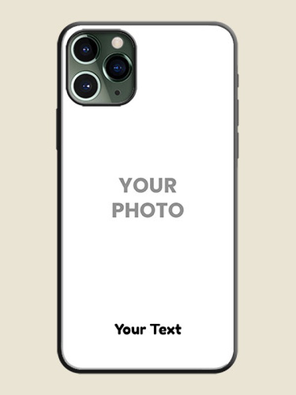 Custom Full Single Pic Upload With Text On Space Black Personalized Soft Matte Phone Covers -Apple Iphone 11 Pro - alternate view