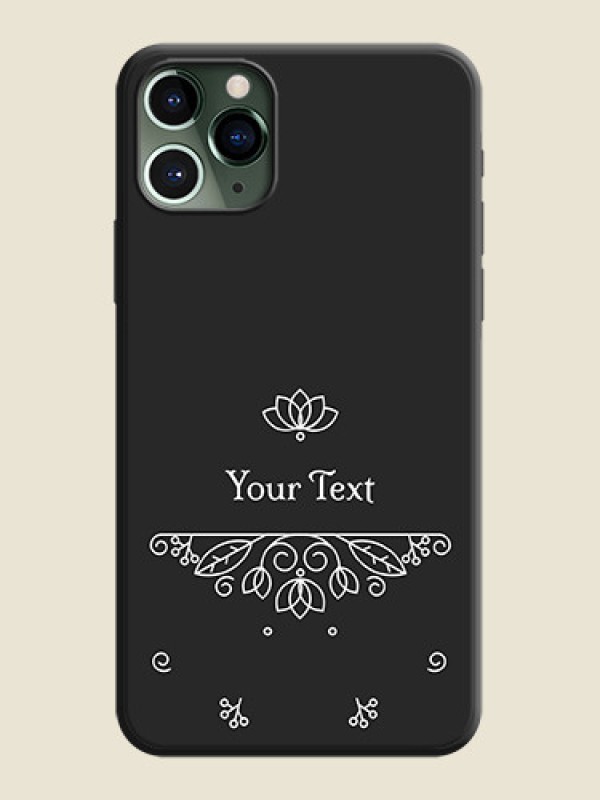 Custom Lotus Garden Custom Text On Space Black Personalized Soft Matte Phone Covers -Apple Iphone 11 Pro - alternate view