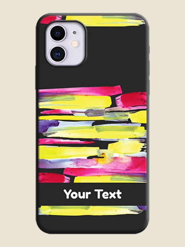 Custom Brush Coloured on Space Black Personalized Soft Matte Phone Covers - iPhone 11 - alternate view
