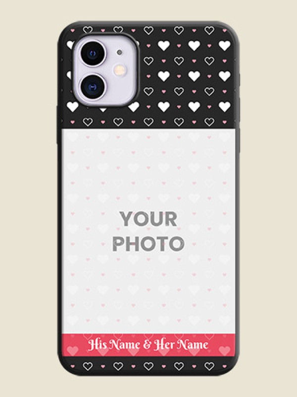 Custom White Color Love Symbols with Text Design - Photo on Space Black Soft Matte Phone Cover - iPhone 11 - alternate view
