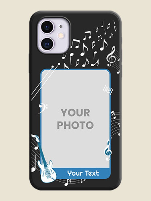 Custom Musical Theme Design with Text - Photo on Space Black Soft Matte Mobile Case - iPhone 11 - alternate view