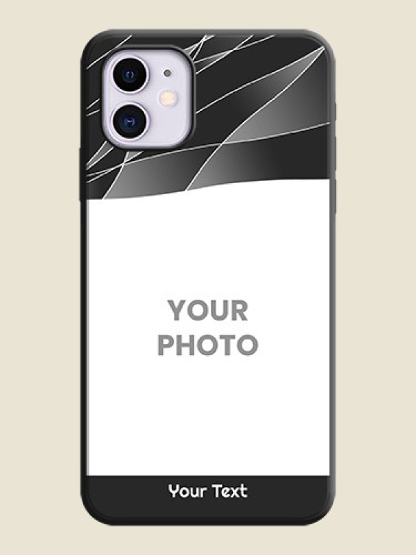 Custom Mixed Wave Lines - Photo on Space Black Soft Matte Mobile Cover - iPhone 11 - alternate view