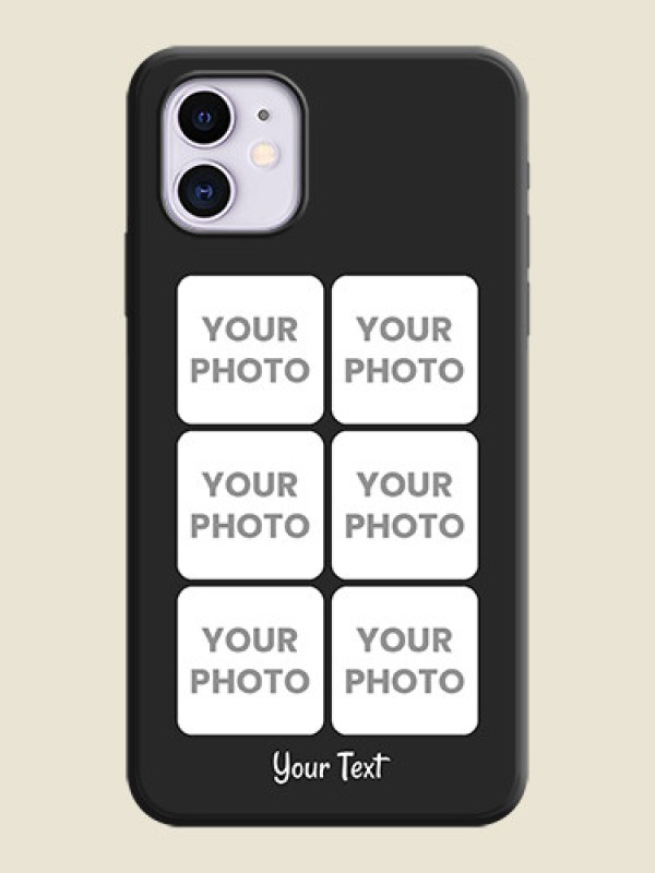 Custom Floral Art with 6 Image Holder - Photo on Space Black Soft Matte Mobile Case - iPhone 11 - alternate view