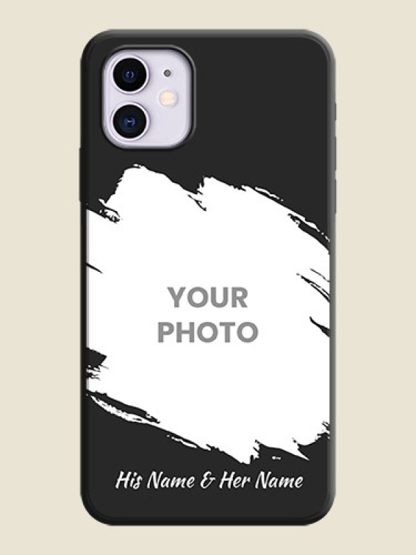 Custom Grunge Brush Strokes - Photo on Space Black Soft Matte Back Cover - iPhone 11 - alternate view
