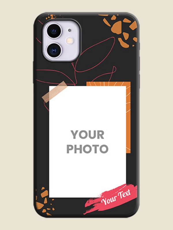 Custom Orange Photo Frame on Space Black Custom Soft Matte Phone Back Cover - iPhone 11 - alternate view