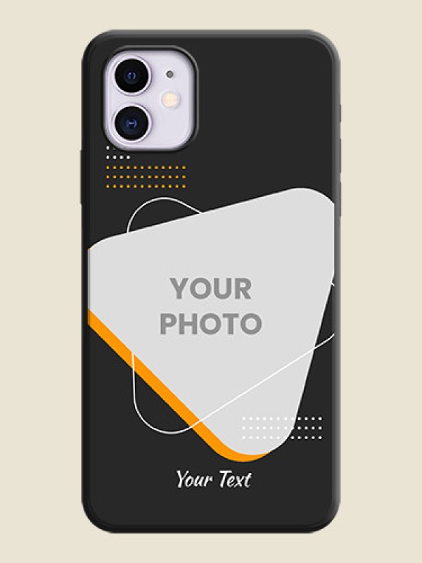 Custom Yellow Triangle - Photo on Space Black Soft Matte Phone Cover - iPhone 11 - alternate view