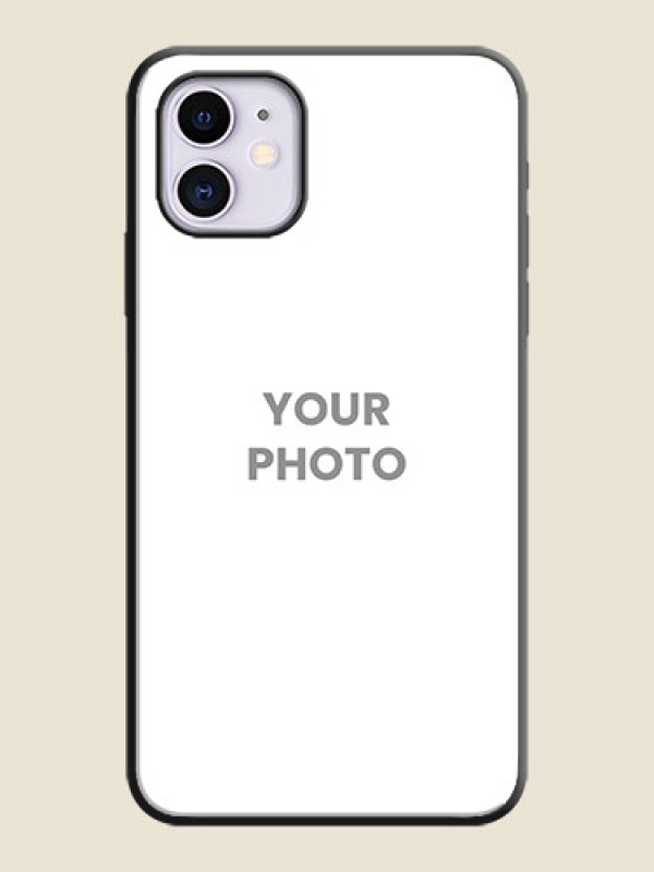 Custom Full Single Pic Upload On Space Black Personalized Soft Matte Phone Covers -Apple Iphone 11 - alternate view