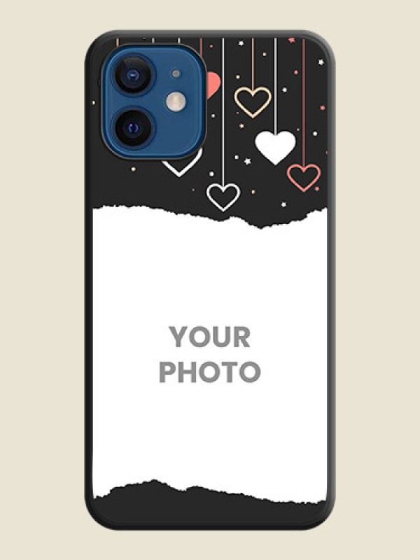 Custom Love Hangings with Splash Wave Picture on Space Black Custom Soft Matte Phone Back Cover - iPhone 12 Mini - alternate view