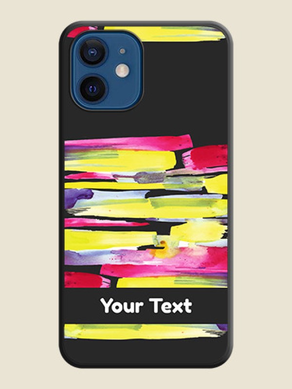 Custom Brush Coloured on Space Black Personalized Soft Matte Phone Covers - iPhone 12 Mini - alternate view