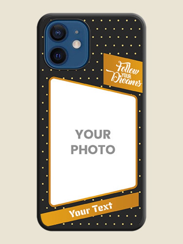 Custom Follow Your Dreams with White Dots on Space Black Custom Soft Matte Phone Cases - iPhone 12 Mini - alternate view
