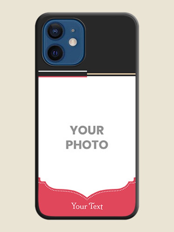 Custom Classic Plain Design with Name on Photo on Space Black Soft Matte Phone Cover - iPhone 12 Mini - alternate view