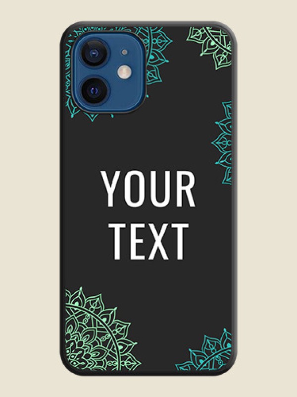Custom Your Name with Floral Design on Space Black Custom Soft Matte Back Cover - iPhone 12 Mini - alternate view