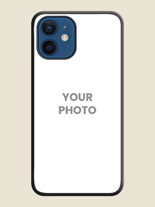 Custom Full Single Pic Upload On Space Black Personalized Soft Matte Phone Covers -Apple Iphone 12 Mini - alternate view