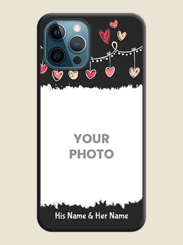 Custom Pink Love Hangings with Name on Space Black Custom Soft Matte Phone Cases - iPhone 12 Pro Max - alternate view