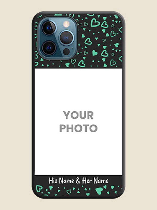 Custom Sea Green Indefinite Love Pattern on Photo on Space Black Soft Matte Mobile Cover - iPhone 12 Pro Max - alternate view