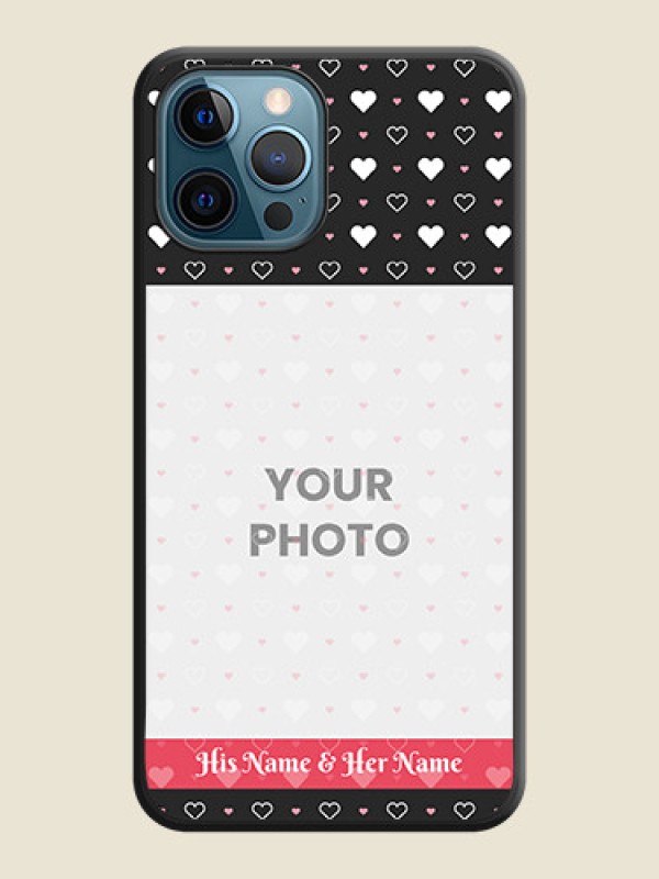Custom White Color Love Symbols with Text Design on Photo on Space Black Soft Matte Phone Cover - iPhone 12 Pro Max - alternate view