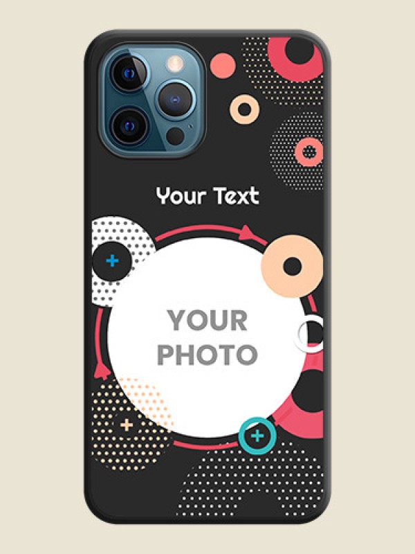 Custom Multicoloured Round Image on Personalised Space Black Soft Matte Cases - iPhone 12 Pro Max - alternate view