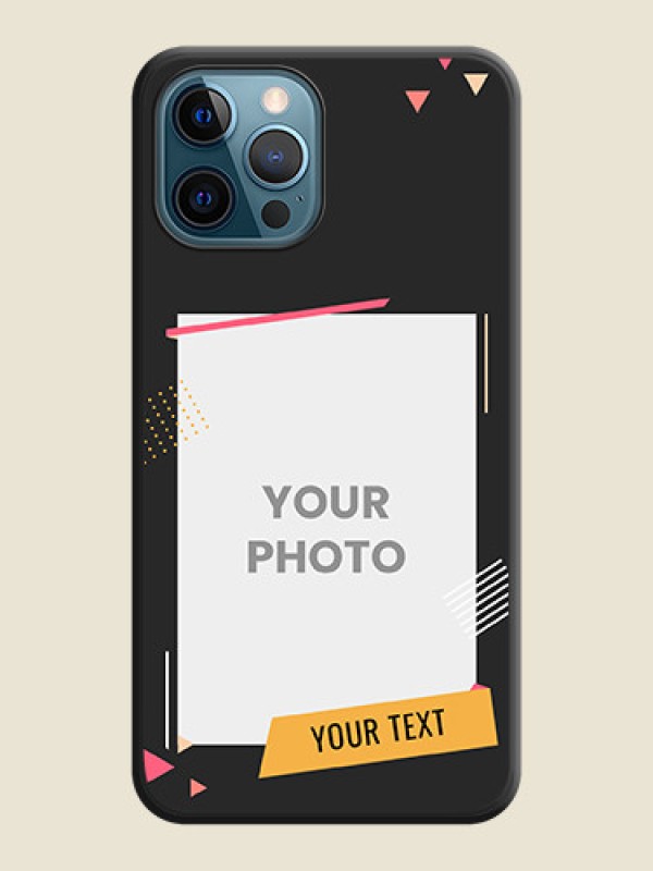 Custom Photo Frame with Triangle Small Dots on Photo on Space Black Soft Matte Back Cover - iPhone 12 Pro Max - alternate view